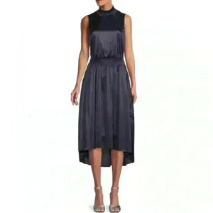 Nanette Lepore navy knee length satin dress NWT
